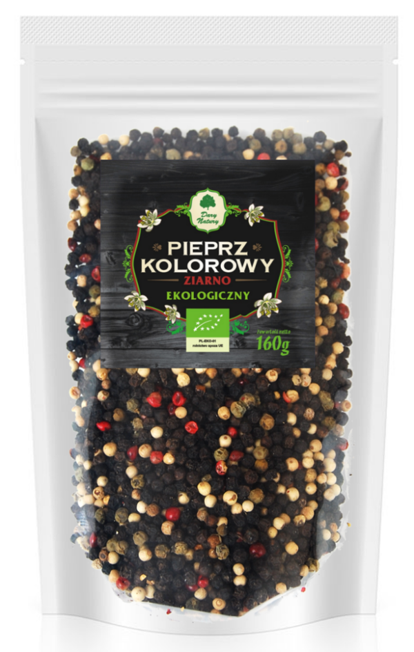 Pieprz kolorowy ziarnisty (uzupełnienie) BIO 160 g — Dary Natury