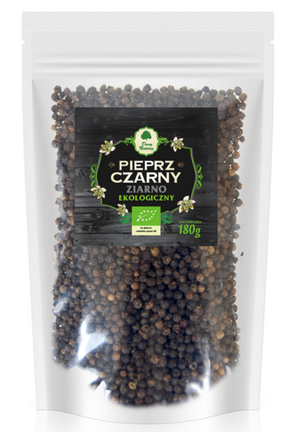 Pieprz czarny ziarnisty (uzupełnienie) BIO 180 g — Dary Natury
