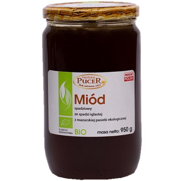 Miód spadziowy ze spadzi iglastej BIO 950 g — Pasieka Pucer