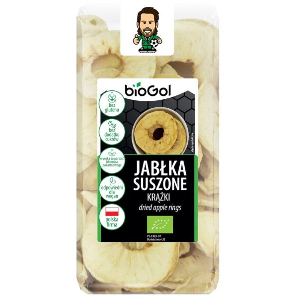 Jabłka suszone krążki bezglutenowe BIO 50 g — Biogol