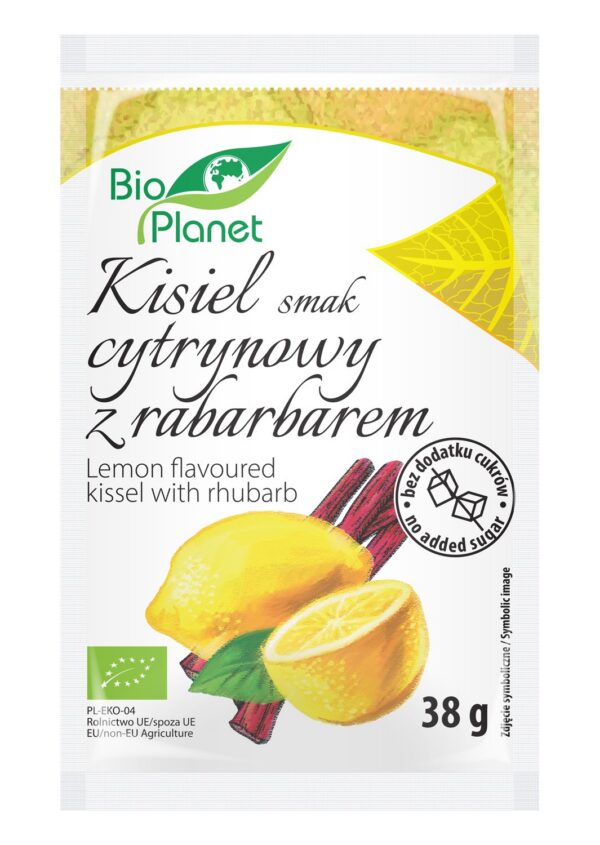 Kisiel o smaku cytrynowym z rabarbarem BIO 38 g — Bio Planet
