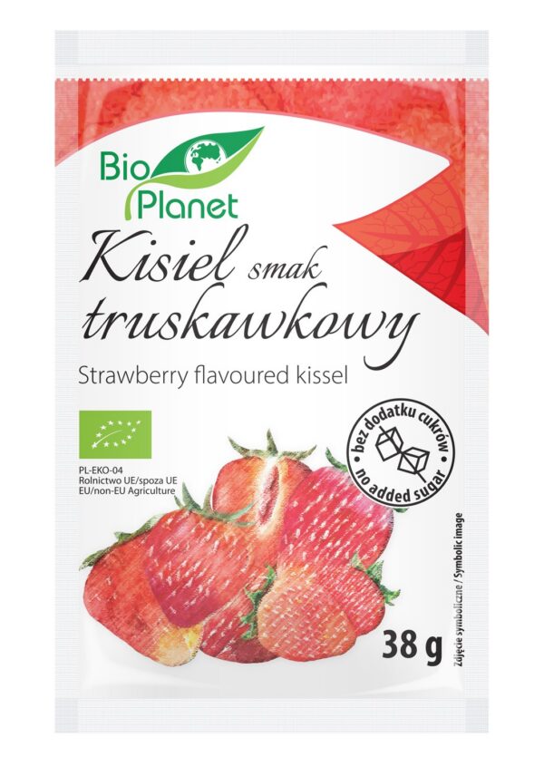 Kisiel o smaku truskawkowym z truskawkami BIO 38 g — Bio Planet