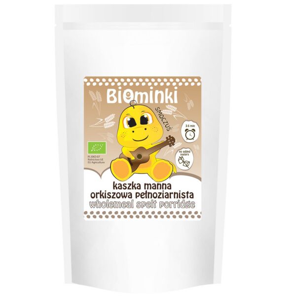 Kaszka manna orkiszowa pełnoziarnista bez dodatku cukrów BIO 200 g — Biominki