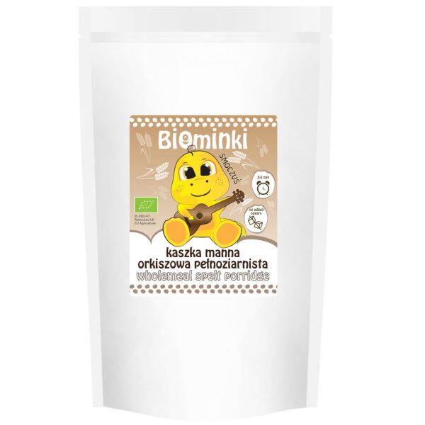 Kaszka manna orkiszowa pełnoziarnista bez dodatku cukrów BIO 500 g — Biominki