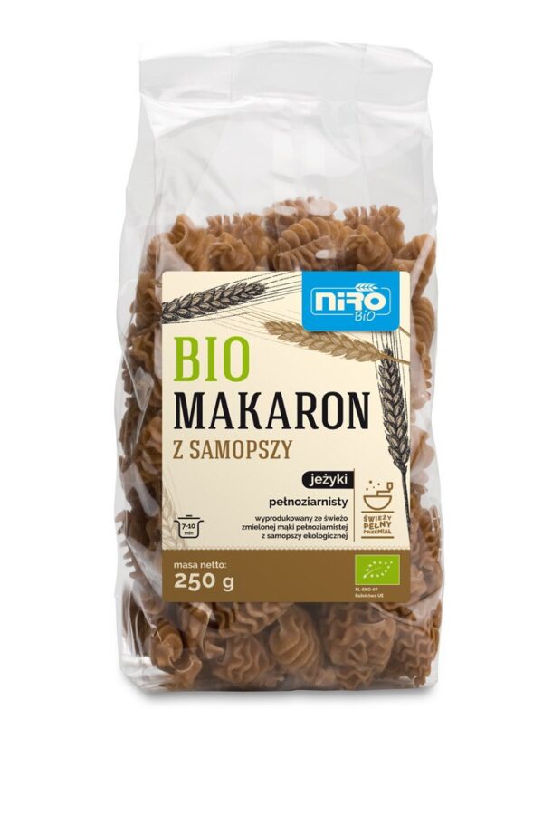 Makaron (z samopszy razowy) jeżyki BIO 250 g — Niro