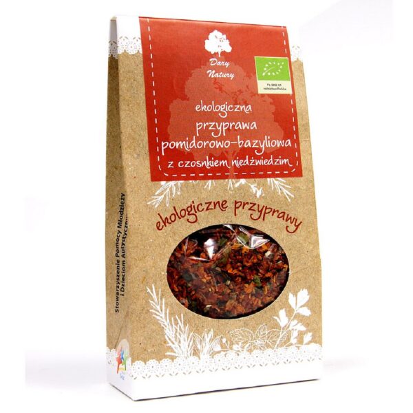 Przyprawa pomidorowo-bazyliowa z czosnkiem niedźwiedzim BIO 40 g — Dary Natury