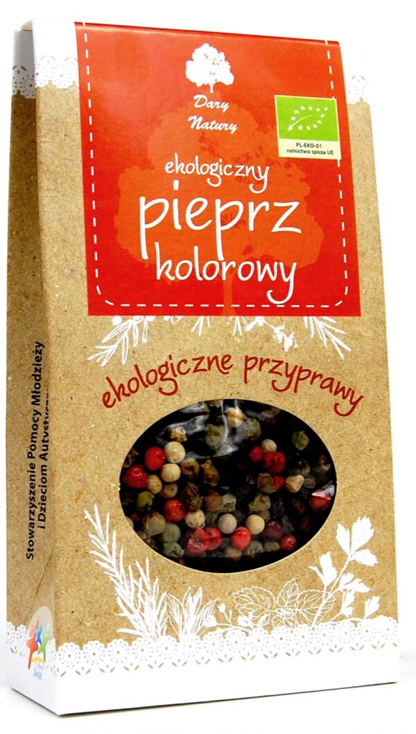Pieprz kolorowy ziarnisty BIO 30 g — Dary Natury