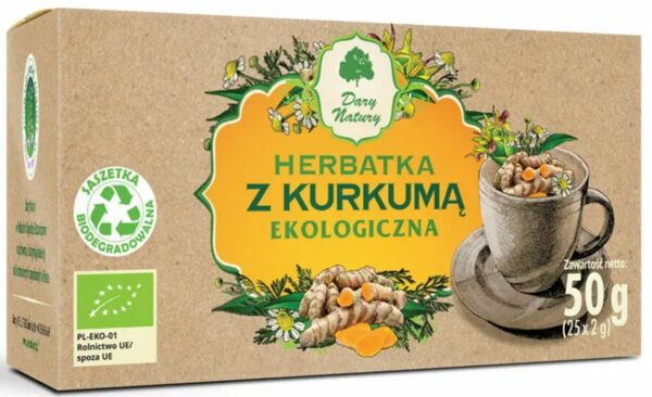 Herbatka z kurkumą BIO (25 x 2 g) 50 g — Dary Natury
