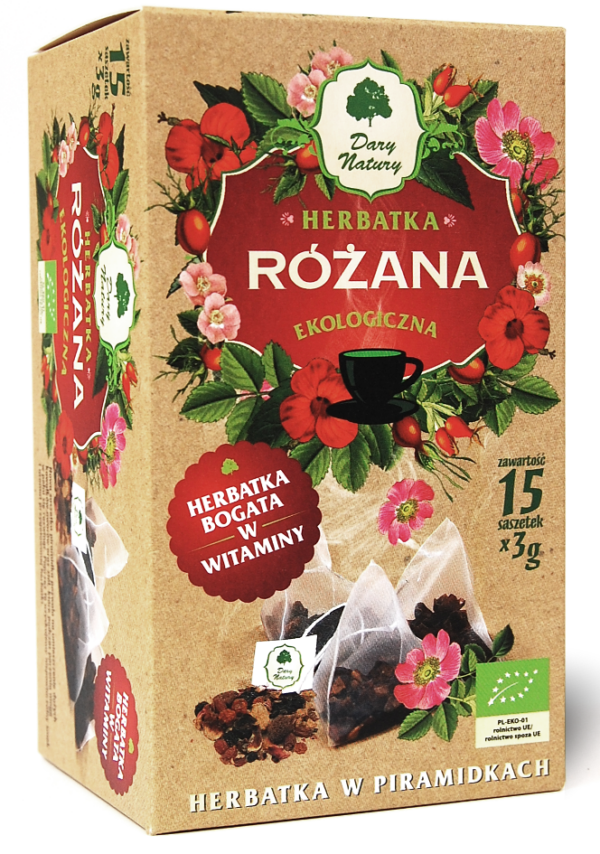 Herbatka różana piramidki BIO (15 x 3 g) 45 g — Dary Natury