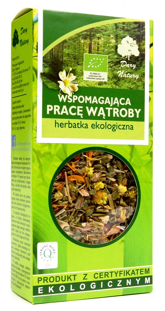 Herbatka ziołowa z dziurawcem, rzepikiem, cykorią i karczochem BIO 50 g — Dary Natury