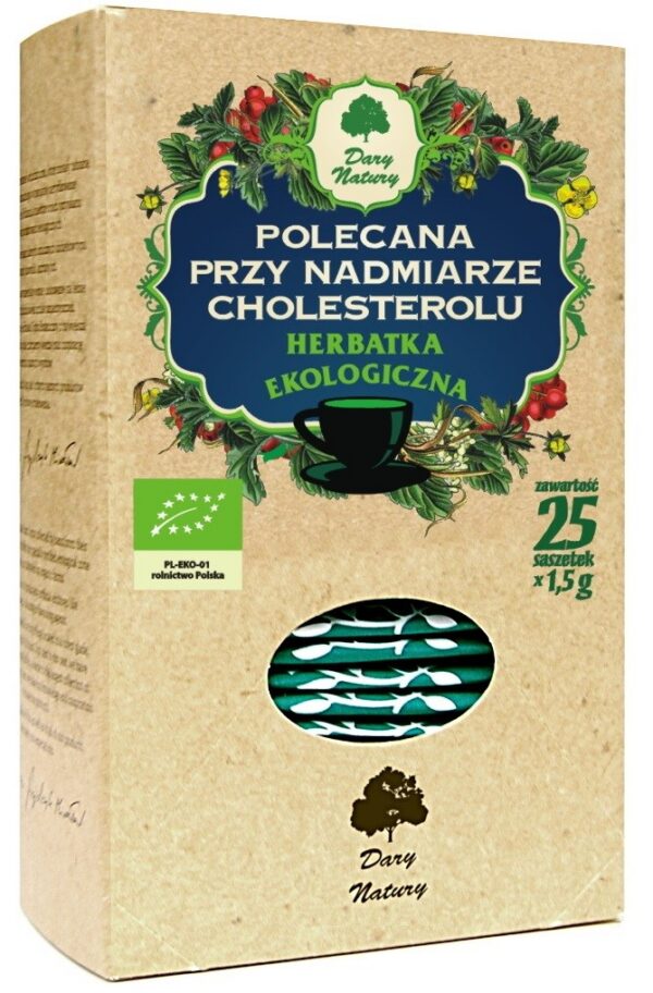 Herbatka ziołowa z przetacznikiem, pięciornikiem, perzem i jarzębiną w saszetkach (25 × 1,5 g) BIO 37,5 g — Dary Natury
