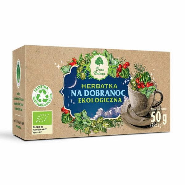 Herbatka z różą, głogiem i melisą BIO (25 x 2 g) 50 g — Dary Natury