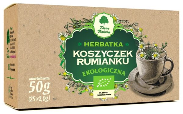 Herbatka koszyczek rumianku BIO (25 x 2 g) 50 g — Dary Natury