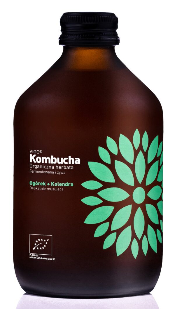 Kombucha z ogórkiem i kolendrą bezglutenowa BIO 330 ml — Vigo