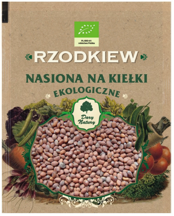 Nasiona rzodkiewki BIO na kiełki 30 g — Dary Natury