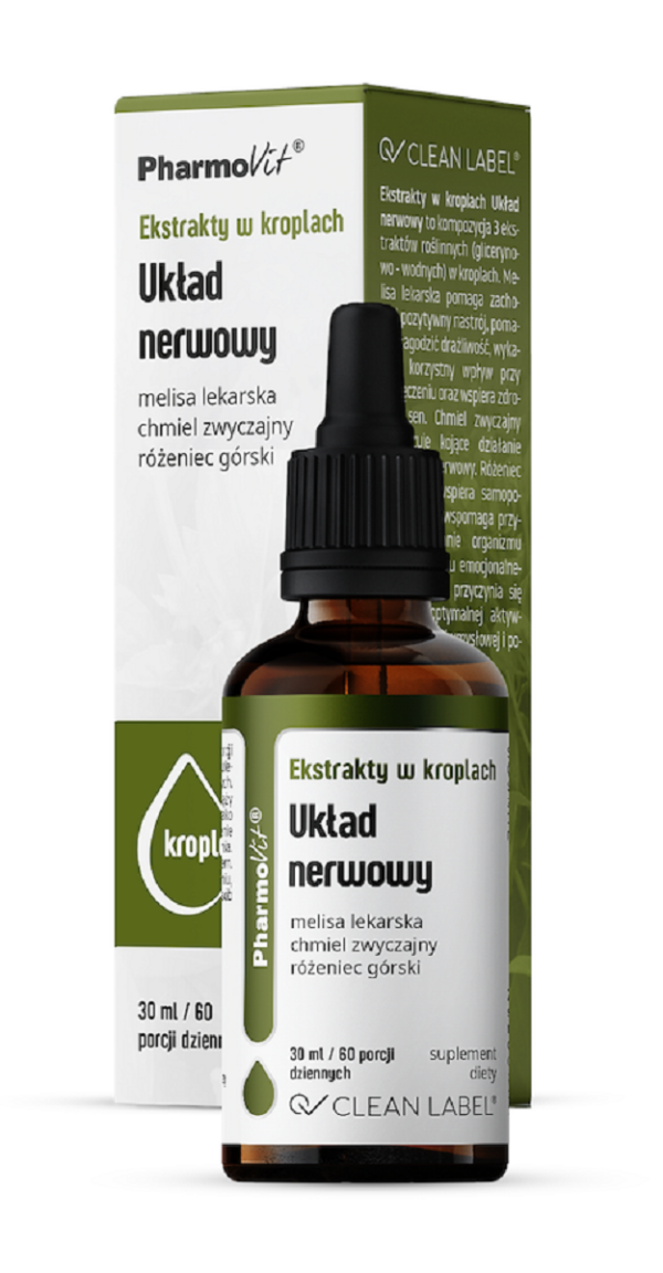Ekstrakty w kroplach melisa + chmiel + różeniec górski bezglutenowe 30 ml — Pharmovit