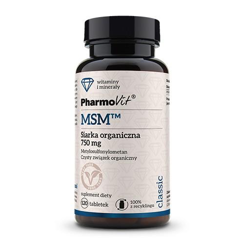 MSM siarka organiczna (750 mg) bezglutenowa 120 tabletek — Pharmovit