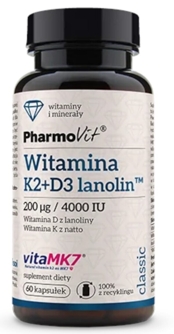 Witamina K2 + D3 bezglutenowa 60 kapsułek — Pharmovit