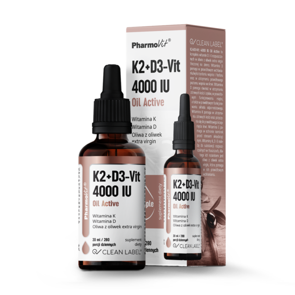 Witamina K2 + D3 w kroplach bezglutenowe 30 ml — Pharmovit