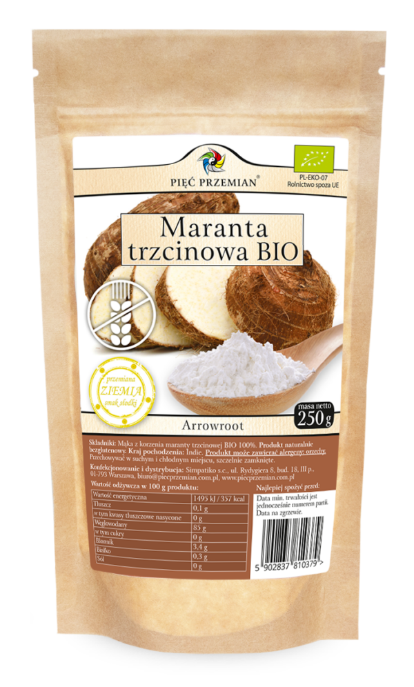Maranta trzcinowa bezglutenowa BIO 250 g — Pięć Przemian