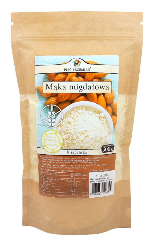 Mąka migdałowa bezglutenowa 500 g — Pięć Przemian