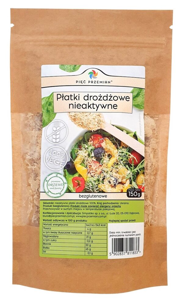 Płatki drożdżowe nieaktywne bezglutenowe 150 g — Pięć Przemian