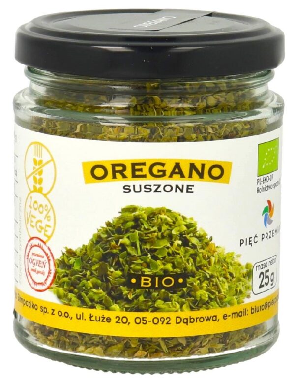 Oregano suszone bezglutenowe BIO 25 g — Pięć Przemian