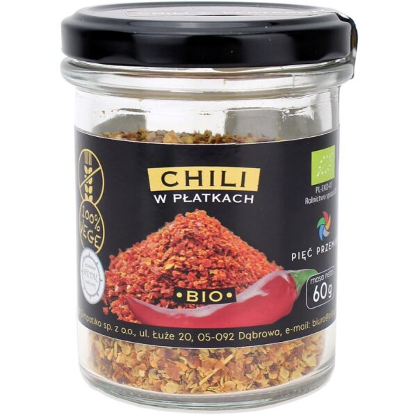 Chili płatki bezglutenowe BIO 60 g — Pięć Przemian