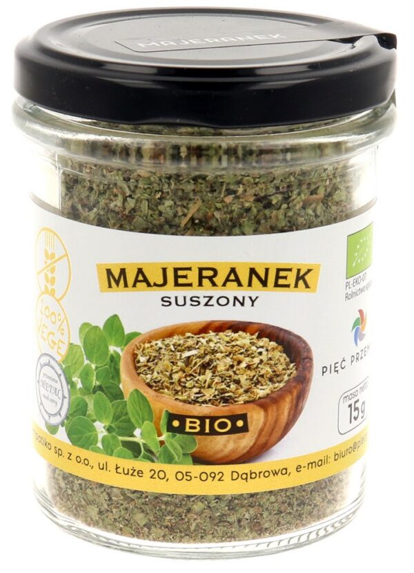 Majeranek suszony bezglutenowy BIO 15 g — Pięć Przemian