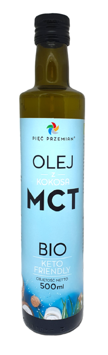 Olej kokosowy MCT keto bezglutenowy BIO 500 ml — Pięć Przemian