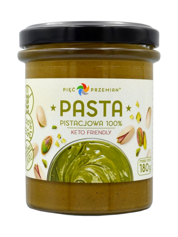 Krem z pistacji prażonych 100 % bezglutenowy 180 g — Pięć Przemian