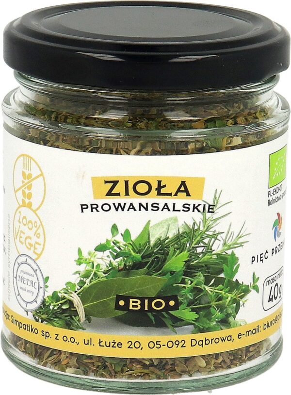 Zioła prowansalskie bezglutenowe BIO 40 g — Pięć Przemian