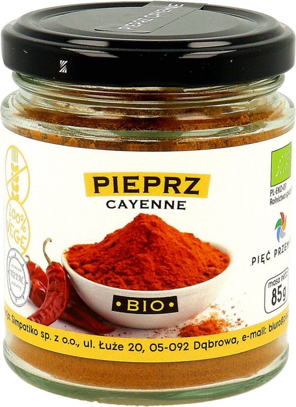 Pieprz cayenne bezglutenowy BIO 85 g — Pięć Przemian