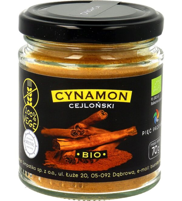 Cynamon cejloński bezglutenowy BIO 70 g — Pięć Przemian