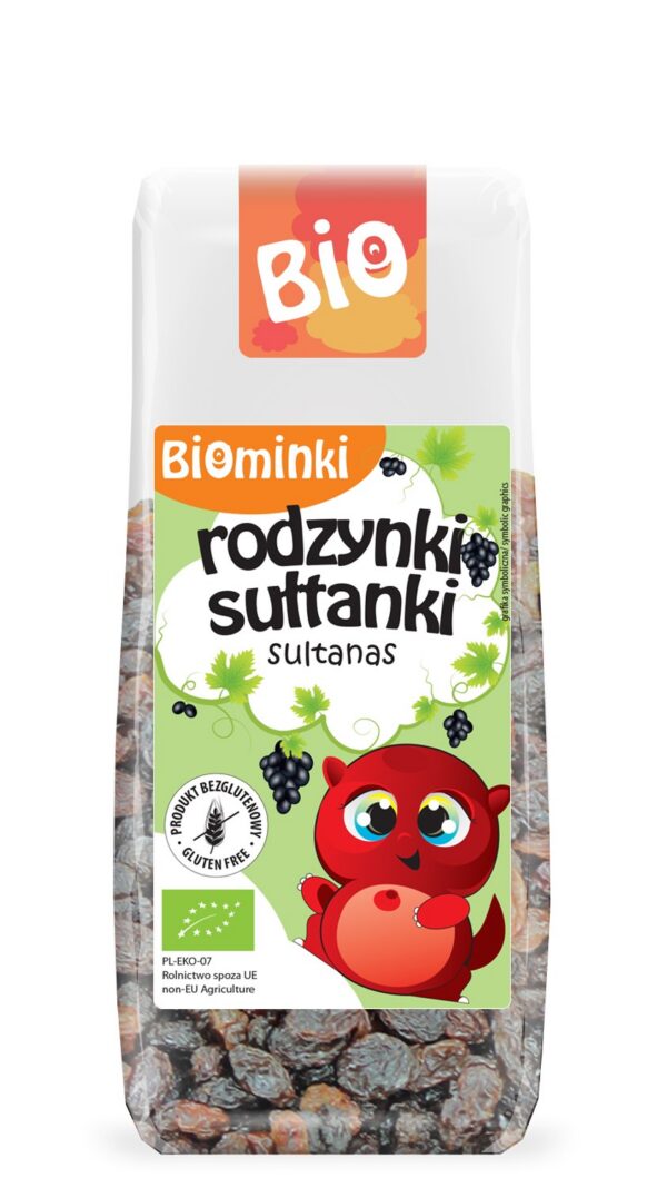 Rodzynki sułtanki bezglutenowe BIO 150 g — Biominki