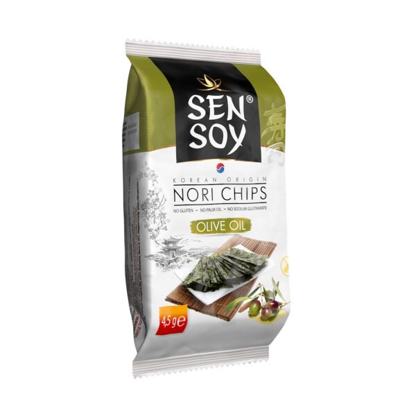 Chipsy nori z oliwą z oliwek bezglutenowe 4,5 g — Sen Soy