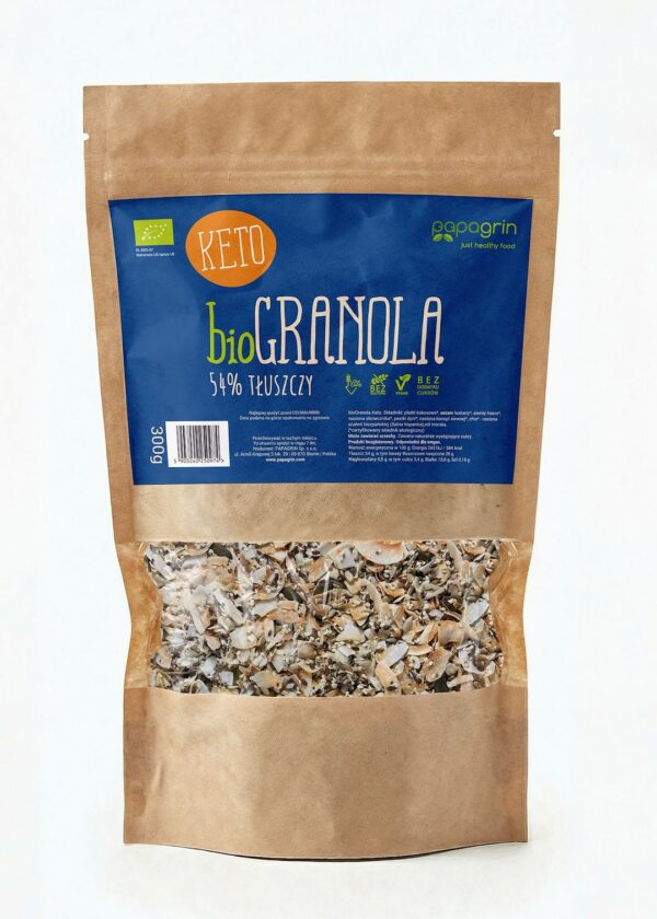 Granola bez dodatku cukrów keto BIO 300 g — Papagrin