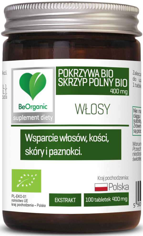 Skrzyp + pokrzywa ekstrakt BIO 100 tabletek — Be Organic