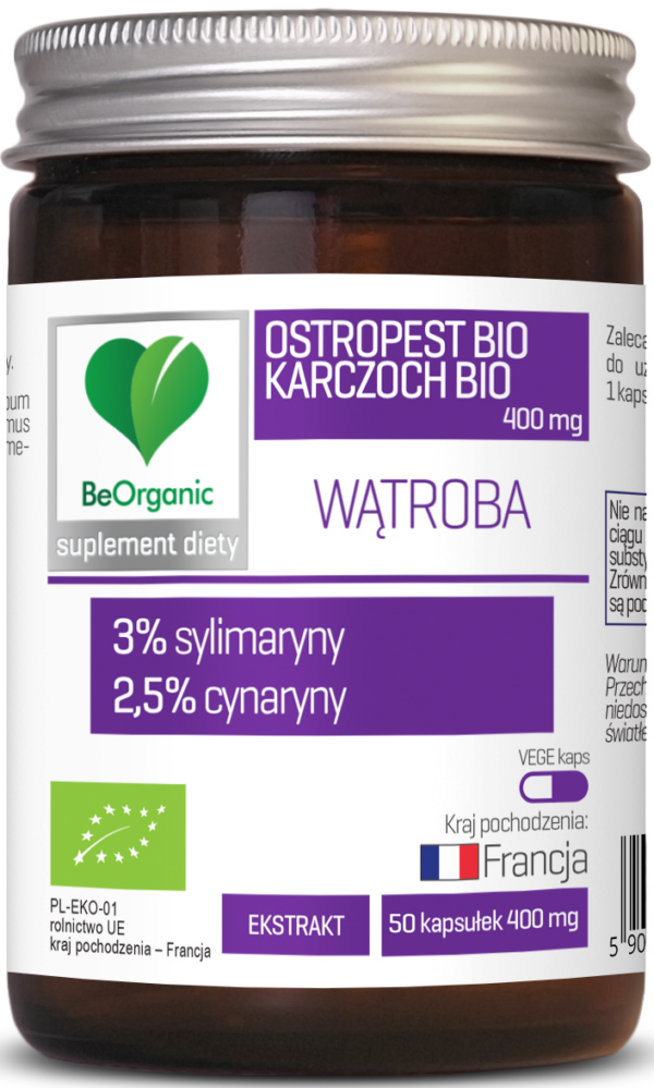 Ostropest + karczoch ekstrakt BIO 50 kapsułek — Be Organic