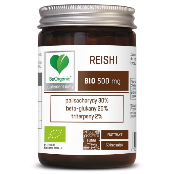 Grzyby reishi ekstrakt BIO (500 mg) 50 kapsułek — Be Organic