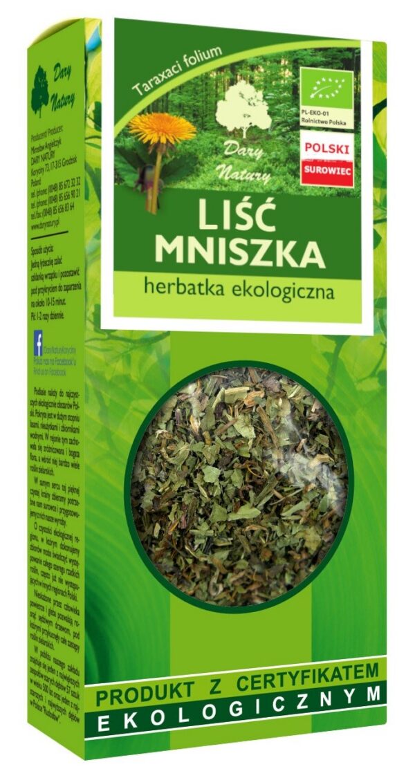 Herbatka liść mniszka BIO 25 g — Dary Natury