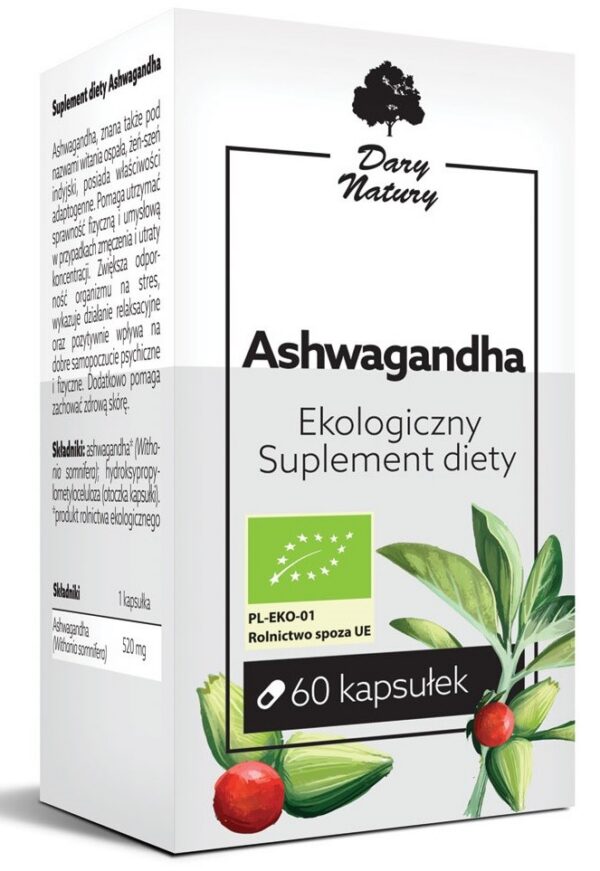 Ashwagandha BIO (520 mg) 60 kapsułek — Dary Natury