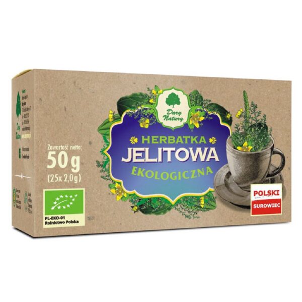 Herbatka ziołowa z rdestem ptasim, babką lancetowatą i pięciornikiem w saszetkach (25 × 2 g) BIO 50 g — Dary Natury