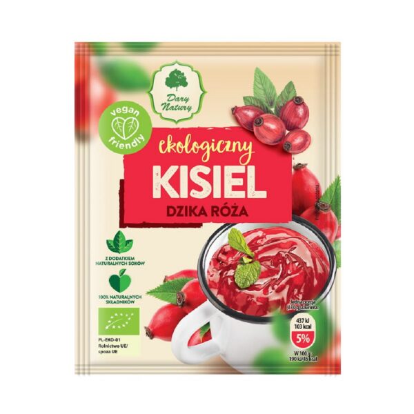 Kisiel instant dzika róża bezglutenowy BIO 30 g — Dary Natury