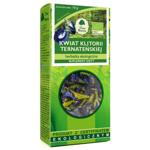 Herbatka kwiat klitorii ternateńskiej BIO 10 g — Dary Natury