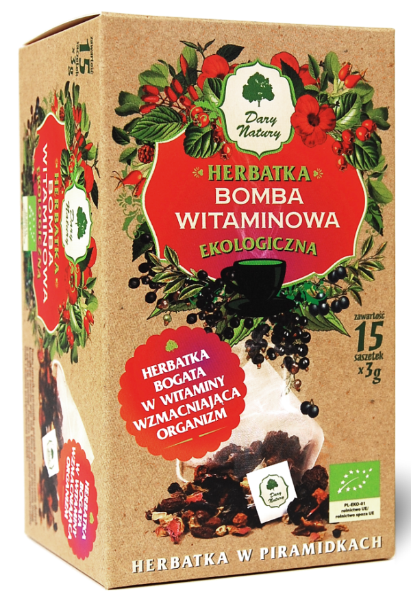 Herbatka bomba witaminowa piramidki BIO (15 x 3 g) 45 g — Dary Natury