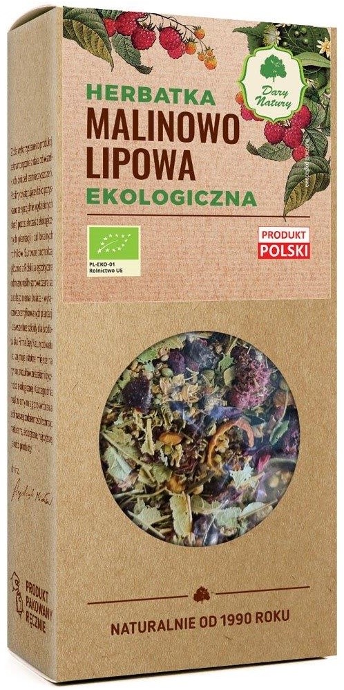 Herbatka malinowo-lipowa BIO 80 g — Dary Natury