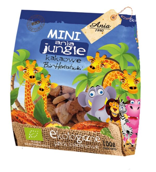 Ciastka kakaowe mini jungle BIO 100 g — Bio Ania