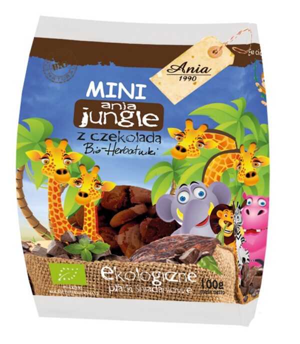 Ciastka z czekoladą mini jungle BIO 100 g — Bio Ania