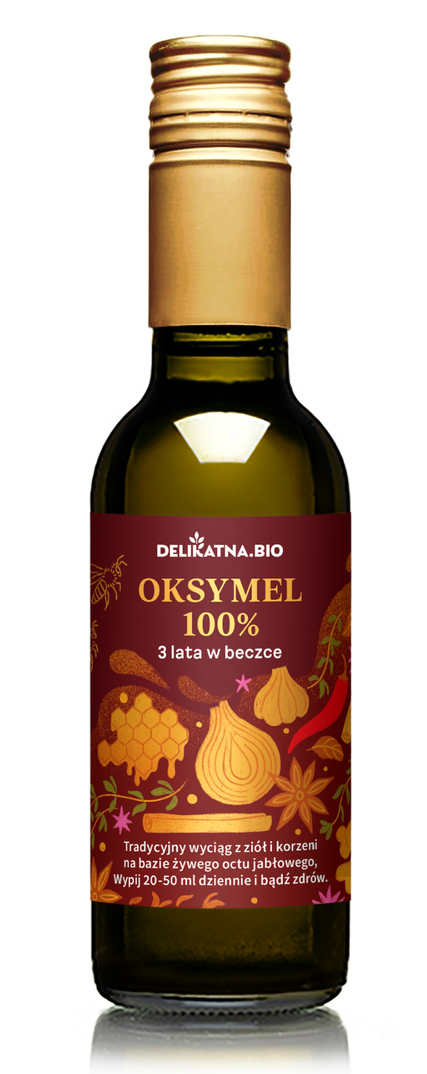 Oksymel 100 % 3 lata w beczce BIO 250 ml — Delikatna